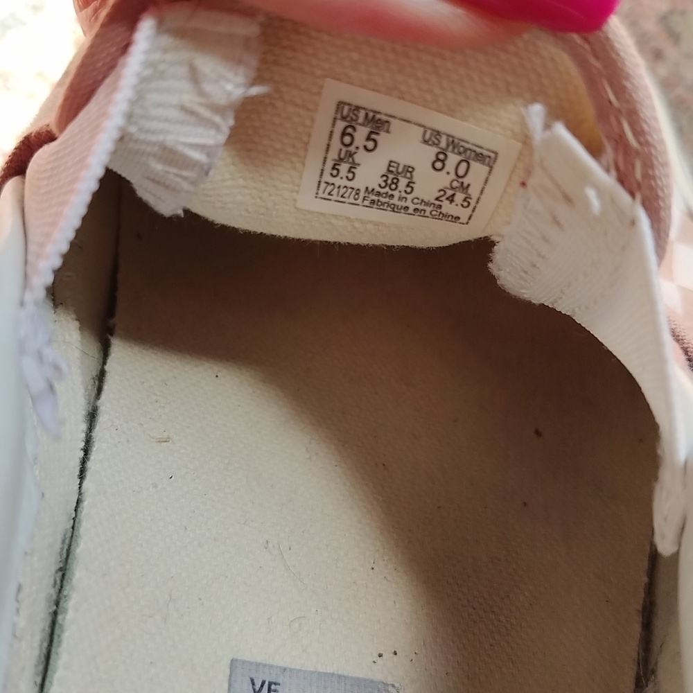 Vans Pink and White Checkerboard Slip-On Sneakers - Picture 3 of 5